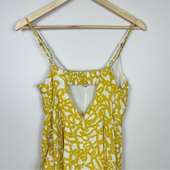 Anthropologie MAEVE Yellow White Ruffle Jumpsuit 0 - Picture 7 of 9